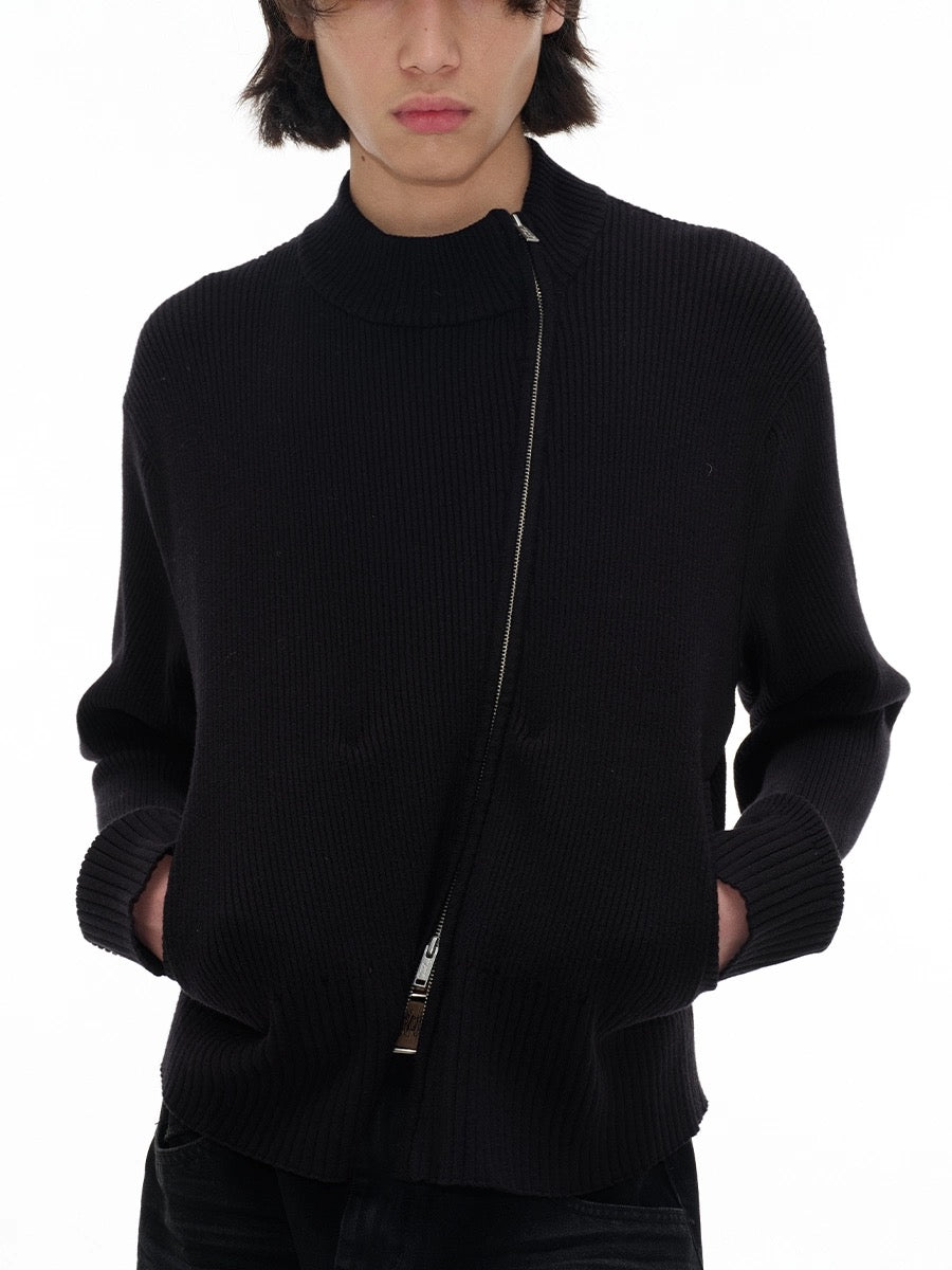 Slit Double Zip-UP Knit
